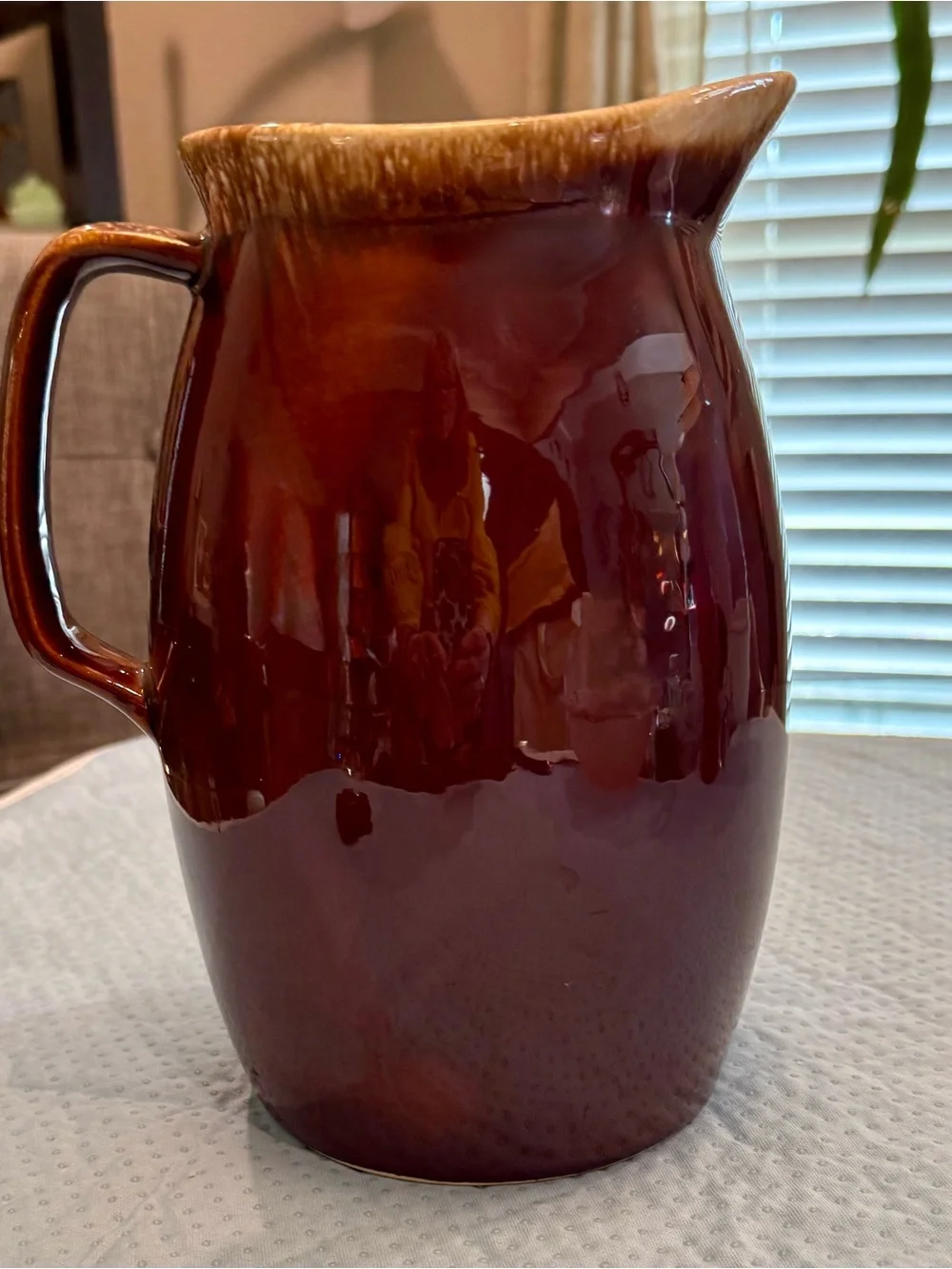 Vintage Hull Pottery Brown Drip Glaze Pitcher - Oven Proof USA Mid-Century